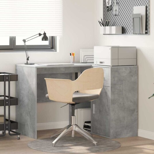  Hjørneskrivebord Betonggrå 102x88x75 cm Konstruert tre