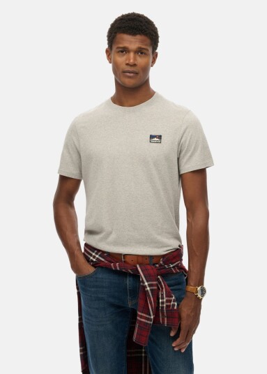 Superdry GREAT OUTDOORS EMB RELAXED TEE Athletic Grey Marl S T shirts