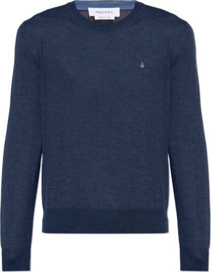 Alexander McQueen Herre Strikkevarer Blå XL,