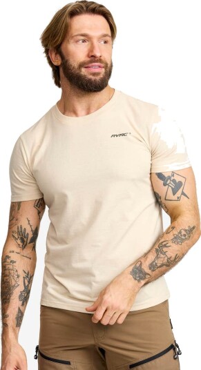 Revolutionrace Herre Overdeler T skjorter Easy T shirt Slim Fit Herre Oatmeal 3XL