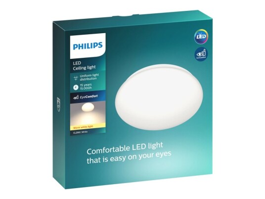 Philips Cl200 Vegg/Taklampe Led 10 W Varmt Hvitt Lys 2700 K Hvit