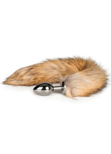 EasyToys: Fox Tail Plug No. 2, medium, sølv/brun