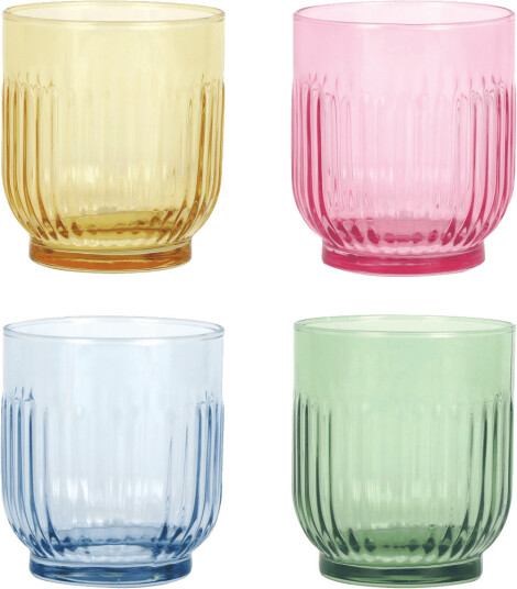 Aida drikkeglass 33 cl 4 pk Amber rød lyseblå grønn