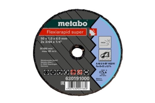 Metabo Kutteskive 7,6 cm Rustfritt Stål med Flatt Senter for Håndverktøy Metabo Kutteskive 7,6 cm Rustfritt Stål med Flatt Senter for Håndverktøy