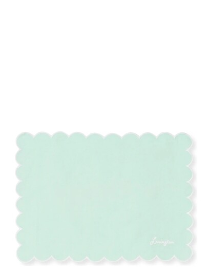 Lexington Home Scallop Waxed Linen/Cotton Placemat - Green - 35X45CM