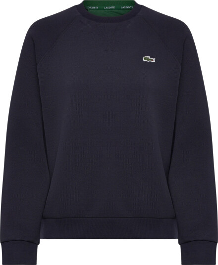 Lacoste Women"s Crew Neck Piqué Sweatshirt   Navy   36