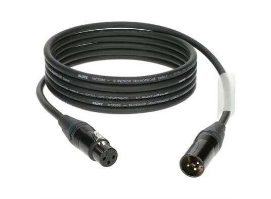 Klotz mik kabel m/hvit krave 10m Klotz mik kabel m/hvit krave 10m