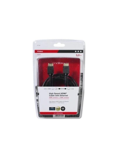 Vivanco 47/10 30G HDMI cable with Ethernet 3 m