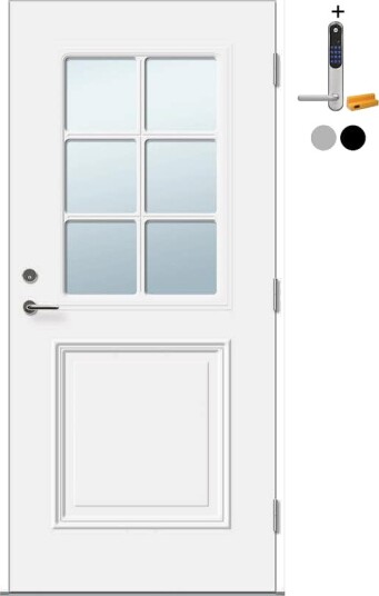 Ytterdør Tundøren Tun 406 Hvit med Yale Doorman Classic Home