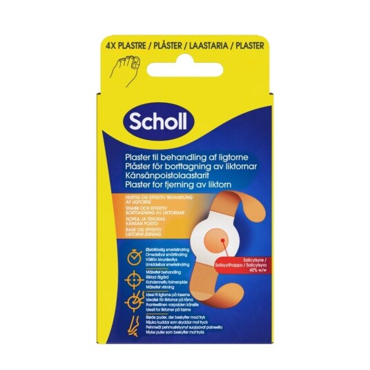 Scholl liktornplaster med salisylsyre 4 stk
