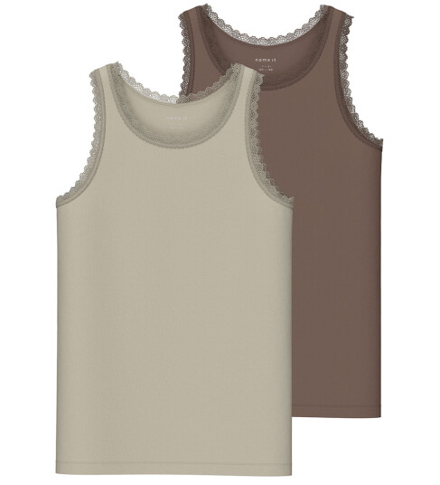 Name It Undertrøye Noos NkfTank 2 pack Peyote Name It 13 14 år (158 164) Undertrøye Beige Brun