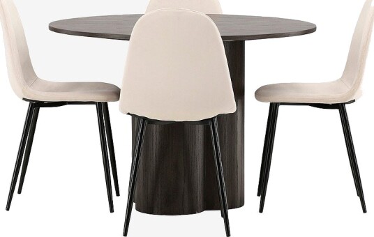 Venture Home Spisegruppe Olivia med 4 stk stoler Polar Brun Venture Home Spisegruppe Olivia med 4 stk stoler Polar Brun