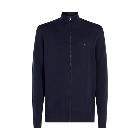 Tommy Hilfiger Kardigan Essential Cotton Zip Thru Blå