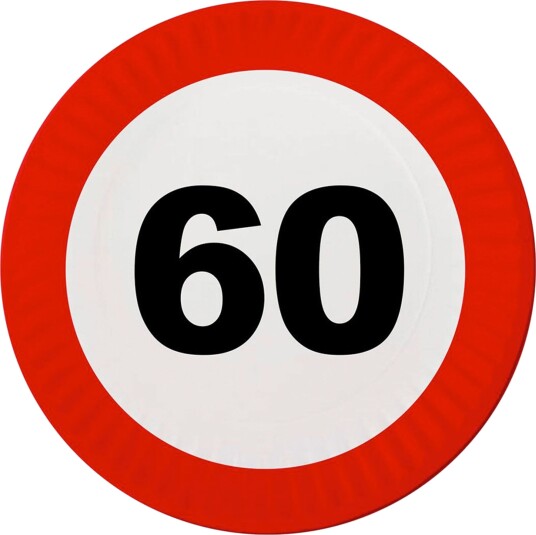 Espa Papptallerkener Trafikkskilt 60 8-pakning 84619