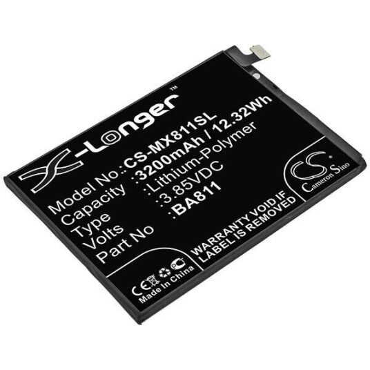 Meilan 6T batteri (3200 mAh 3.85 V, Sort) Meilan 6T batteri (3200 mAh 3.85 V, Sort)