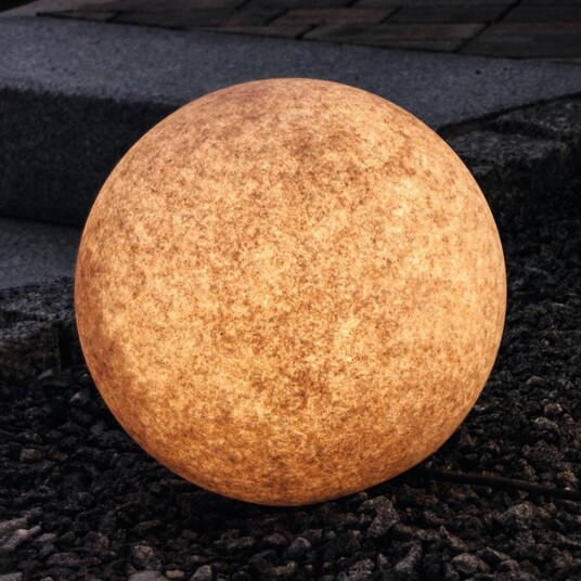 Heitronic Lysende dekorkule lampe Mundan 30 cm terrakotta Mundan Terrakotta Kunststoff Moderne