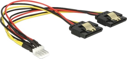 Delock Strømadapter 4 Pin Mini Strømkontakt Hann Til Sata Strøm Hunn 5 / 12 V 20 Cm