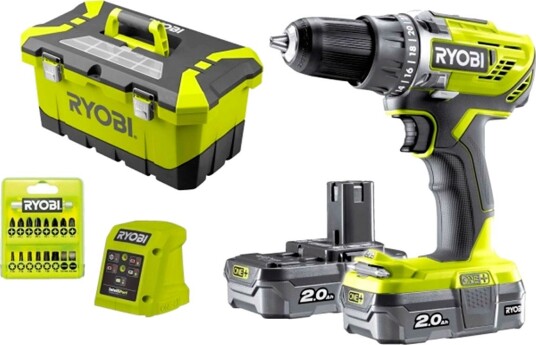 Ryobi Drill-/Skrutrekker R18DD3-220T One+ Med 2x Batterier 18v