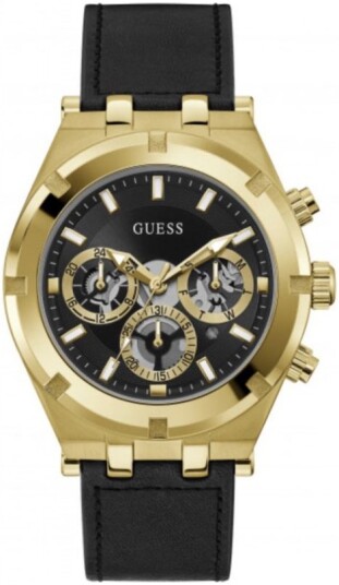 Guess Herreklokke GW0262G2 Sort/Lær Ø44 mm Guess Herreklokke GW0262G2 Sort/Lær Ø44 mm