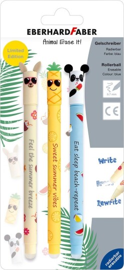 Faber Castell Kulepenner Visk Ut 3 stk Blå Gul