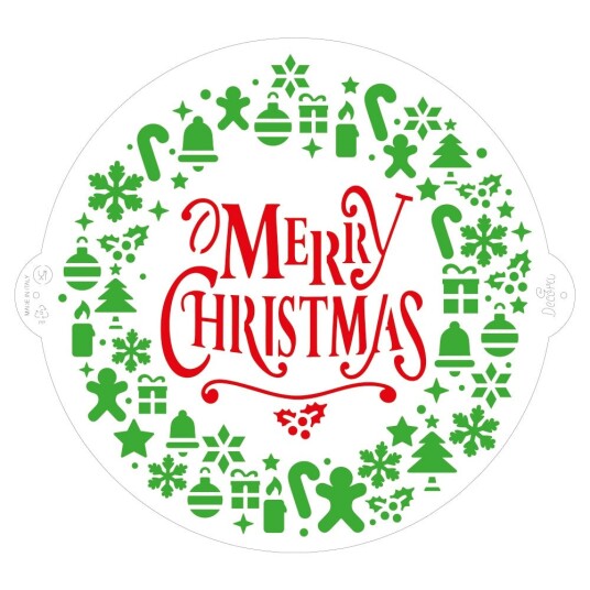 Decora Kakestensil Merry Christmas Krans Ø25cm Decora Kakestensil Merry Christmas Krans Ø25cm