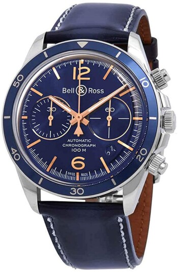 Bell & Ross Herreklokke BRV294 BU G ST/SCA Br V2 94 Blå/Lær Bell & Ross Herreklokke BRV294 BU G ST/SCA Br V2 94 Blå/Lær
