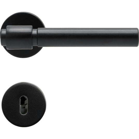 Beslag Design Helix 200 Plain Euro Standard Dørhåndtak Matt Sort