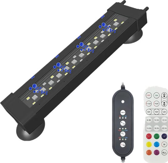 Ledlife 20Cm Akvariearmatur 8W Kan Brukes Med Luftpumpe Rgb+Nw Ip68