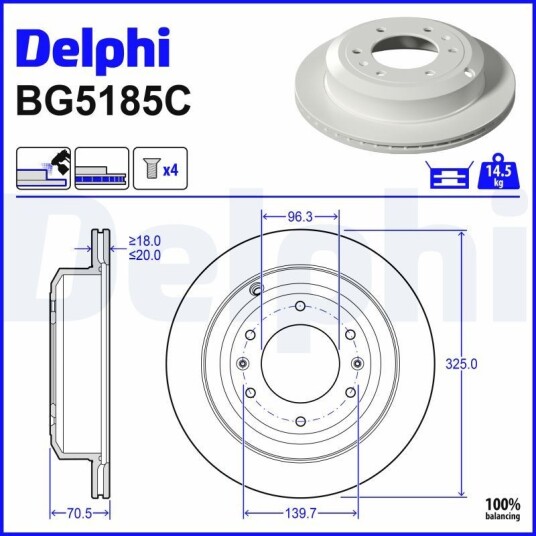 Bremseskive DELPHI BG5185C