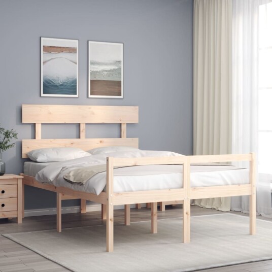 vidaXL Sengeramme med hodegavl 140x190 cm heltre