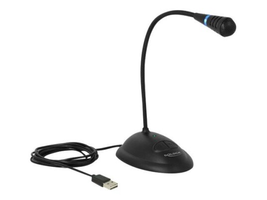 Delock Kondensator Mikrofon med 3,5 mm Jackplugg - Sort