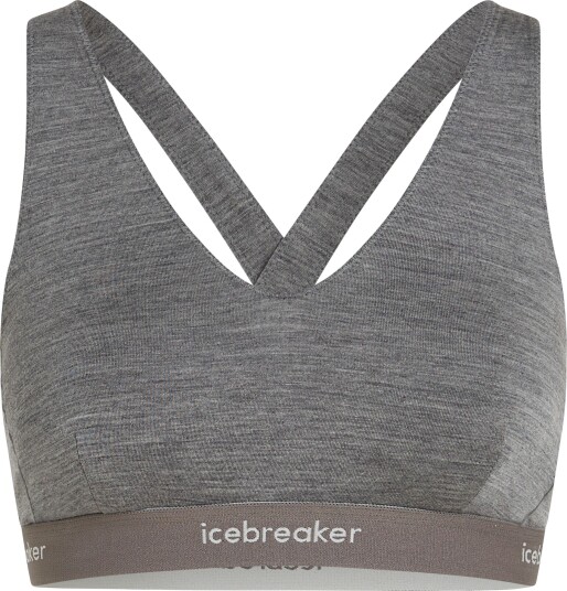 Icebreaker Women's Merino 125 Cool-Lite Sprite Racerback Bra Gritstone Hthr-013 S