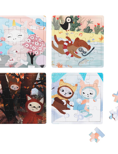 Fabelab Puzzle 4 Seasons - Set Of 4 Puzzles - 16 Pcs./Each - Multi/patterned - 18X18CM Fabelab Puzzle 4 Seasons - Set Of 4 Puzzles - 16 Pcs./Each - Multi/patterned - 18X18CM