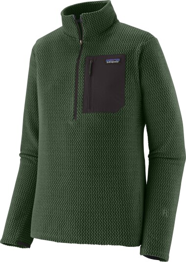 Patagonia Men"s R1 Air Fleece Zip Neck Treeline Green S