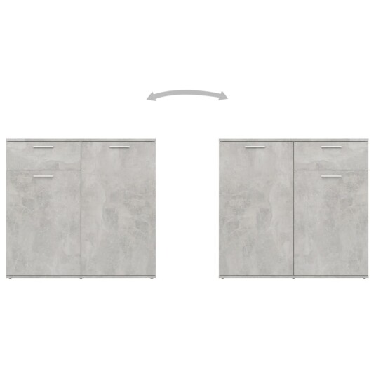 vidaXL Skjenk betonggrå 80x36x75 cm sponplate