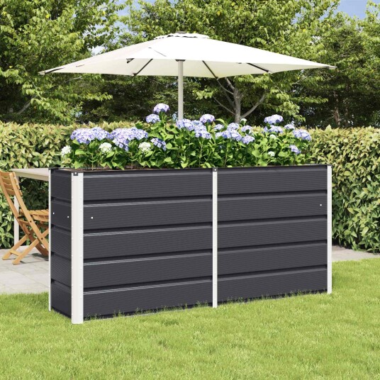 vidaXL Plantekassed Antrasitt 160 x 40 x 75 cm Stål