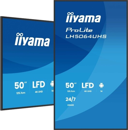 Iiyama 50" LFD 4K Ultra HD Skjerm med Wi-Fi og IPS-panel Iiyama 50" LFD 4K Ultra HD Skjerm med Wi-Fi og IPS-panel