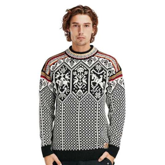 Dale Of Norway 1994 Masculine Sweater Black Mustard Offwhite L
