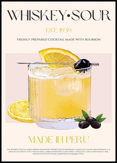Peruvian Whiskey Bliss Poster Plakat / 50x70cm
