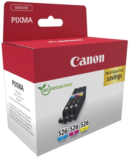 Canon blekkpatroner CLI-526CMY Cyan Magenta Gul