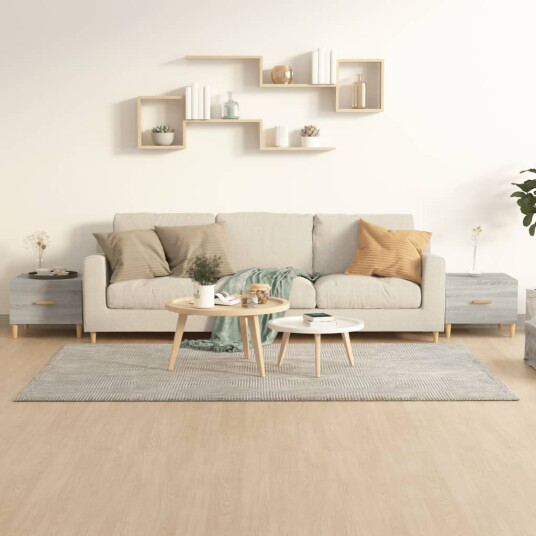 vidaXL Salongbord 2 stk grå sonoma 50x50x40 cm konstruert tre vidaXL Salongbord 2 stk grå sonoma 50x50x40 cm konstruert tre