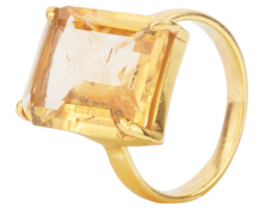 House of Vincent Candy Rock Yellow Citrine Ring 18 kt. Gullbelagt sølv VJ080-LRG-CI-54 - Dame - 925 sterling silver House of Vincent Candy Rock Yellow Citrine Ring 18 kt. Gullbelagt sølv VJ080-LRG-CI-54 - Dame - 925 sterling silver