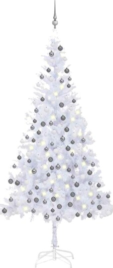 vidaXL Kunstig juletresett med LED og kuler 210 cm 910 grener