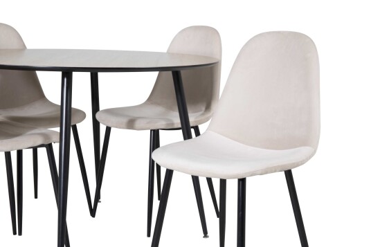Venture Design Silar & Polar spisegruppe Natur/beige 4 st stoler & bord 100 cm