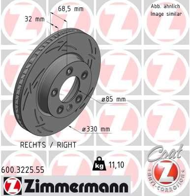 Bremseskive ZIMMERMANN 600.3225.55