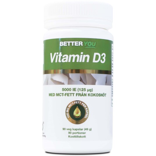 Better You Vitamin D3 5000IE + MCT-Fett 90 stk Better You Vitamin D3 5000IE + MCT-Fett 90 stk