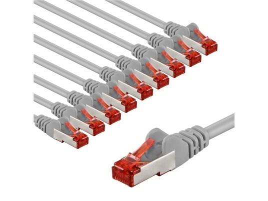 Goobay 66655 2 M Cat6 S/Ftp S-Stp Rj-45 Rj-45 Grå Röd