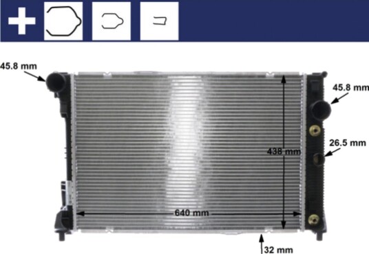 Radiator MAHLE ORIGINAL CR 1176 000S Radiator MAHLE ORIGINAL CR 1176 000S