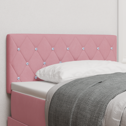 LED Hodegavl Krystallknappertufte Rosa 90 cm Fløyel