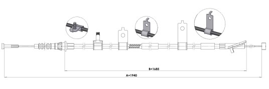 Metzger Tautrekk parkeringsbrems METZGER 1.MA006 Metzger Tautrekk parkeringsbrems METZGER 1.MA006